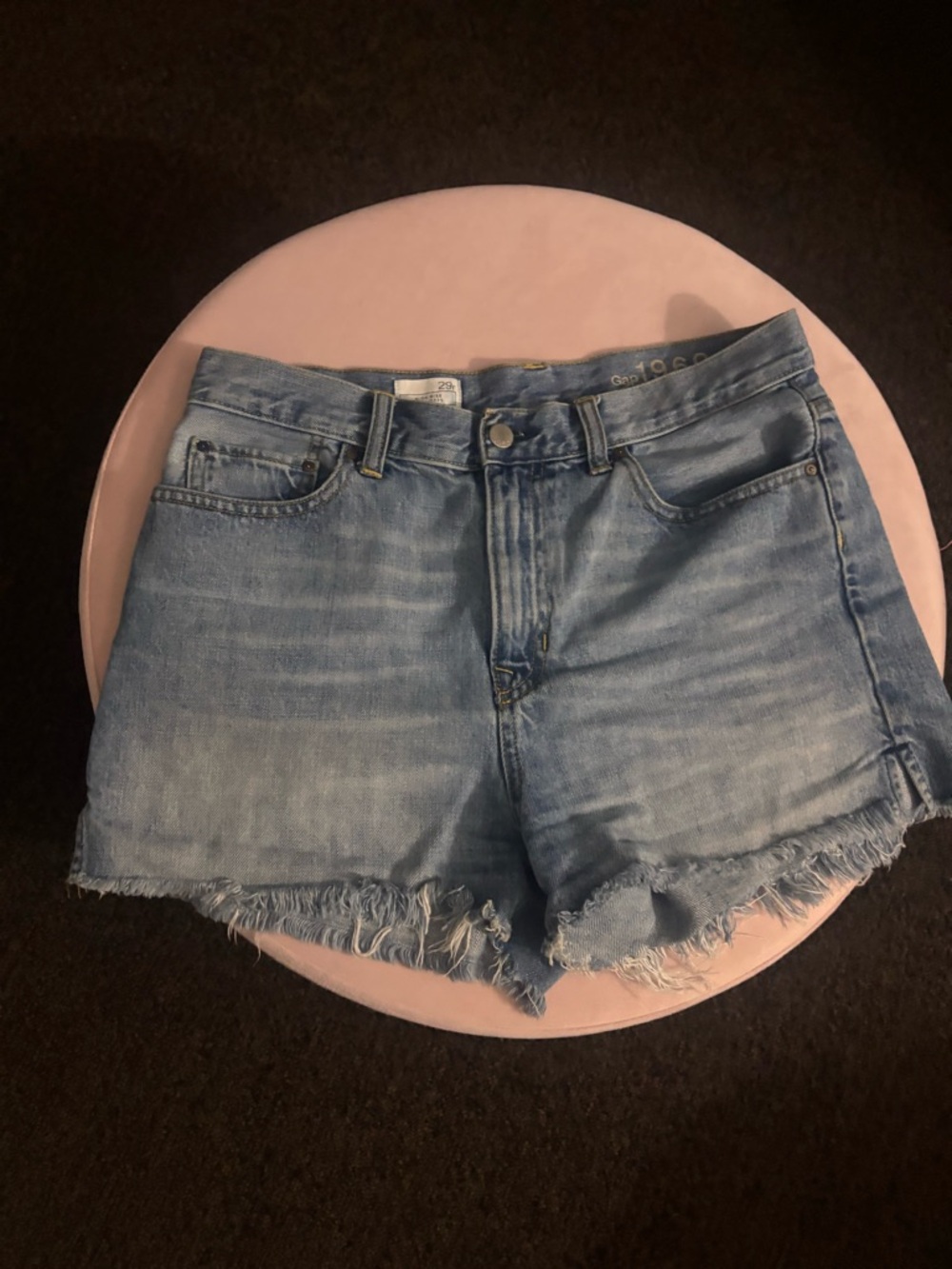 Women's Light Blue Distressed Denim Cutoff Shorts